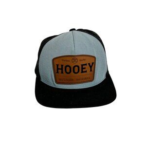 Hooey Leather Patch Mesh Adjustable Flat Bill Snapback Hat Cap OSFM